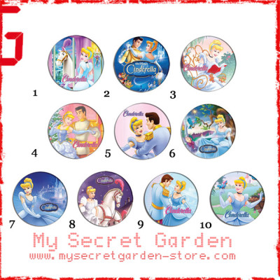 Cinderella - Pinback Button Badge Set ( or Hair Ties / 4.4 cm Badge / Magnet / Keychain Set )